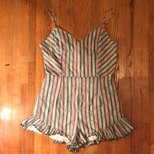 Peppermint stripped romper